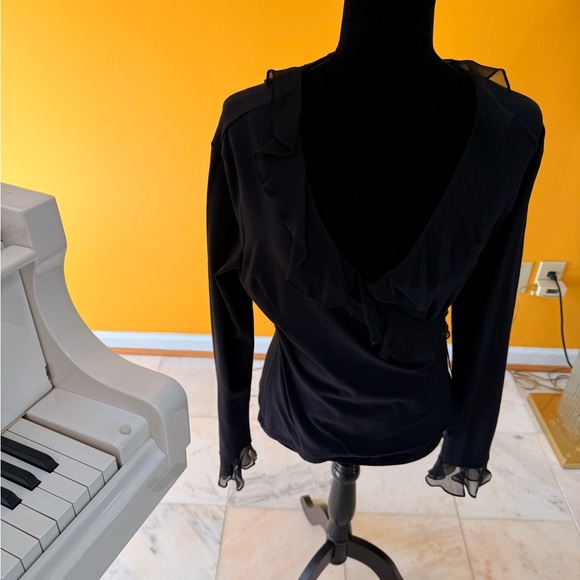 Cache Black Ruffled Blouse - Picture 4 of 9